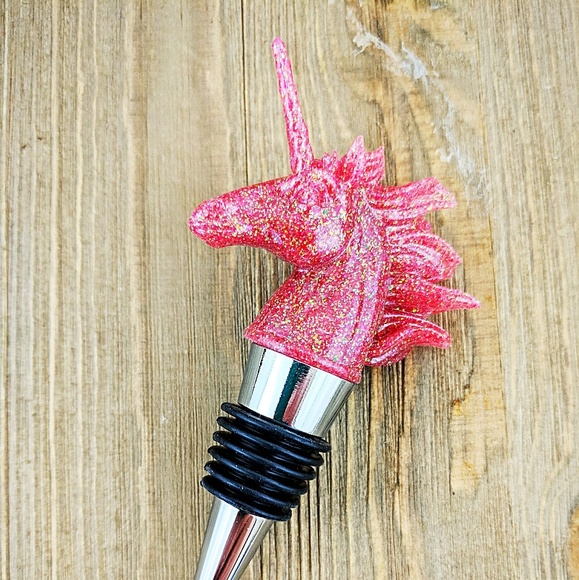 NIB 2 Handcrafted Unicorn Wine Stoppers - Picture 3 of 4